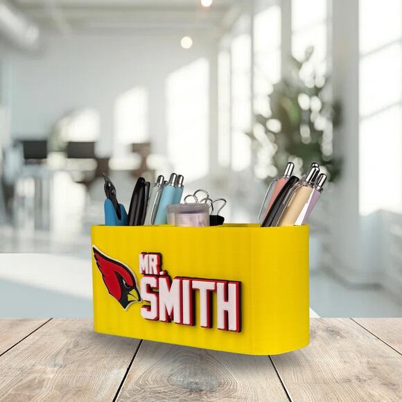 Personalized Arizona Cardinals Desk Organizer, Cardinals Gift - Picture 6 of 10